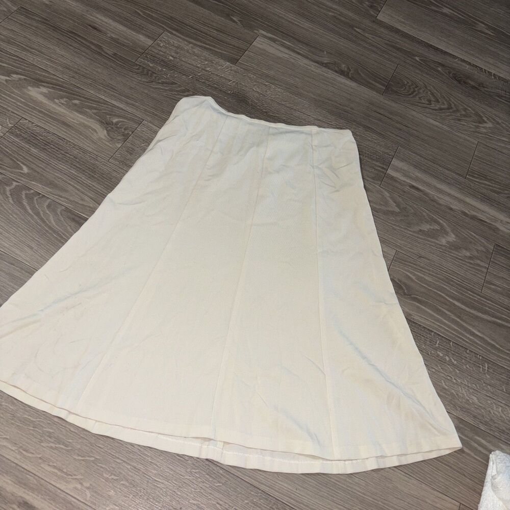 Rena Rowe Cream Panel Constructed Maxi Skirt Size 14